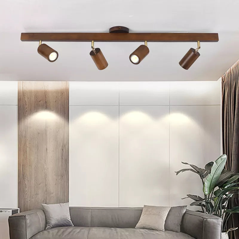 Lustre moderno elegante nero e legno