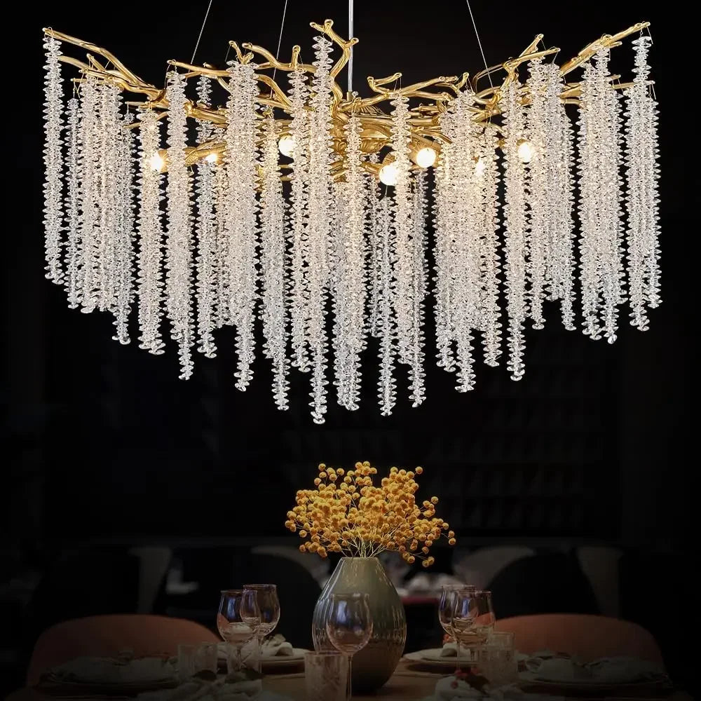 Lampadario cristallo rotondo design architetturale