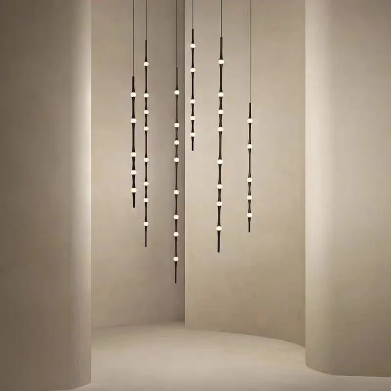 lampadario led minimalista in alluminio e acrilico per hotel 3000k