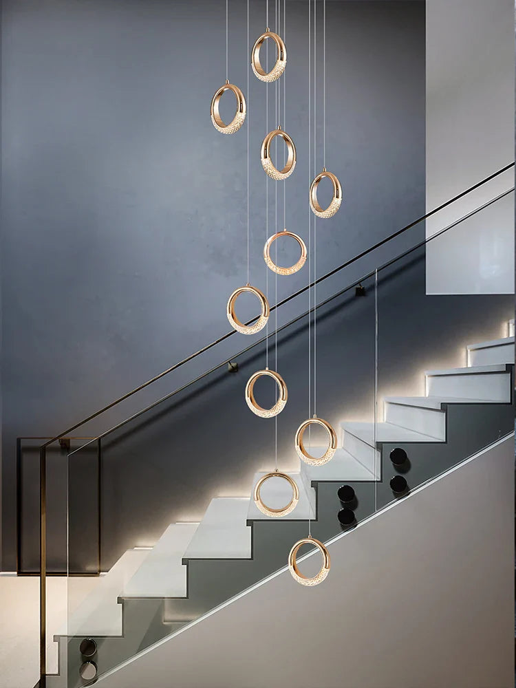 lampadario a led design moderno per illuminazione sospesa elegante