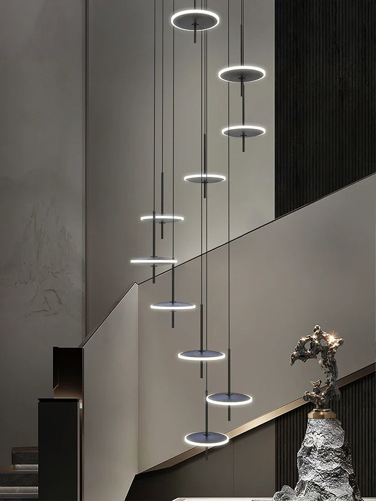 lampadario nordico sospeso creativo in acrilico dorato a LED