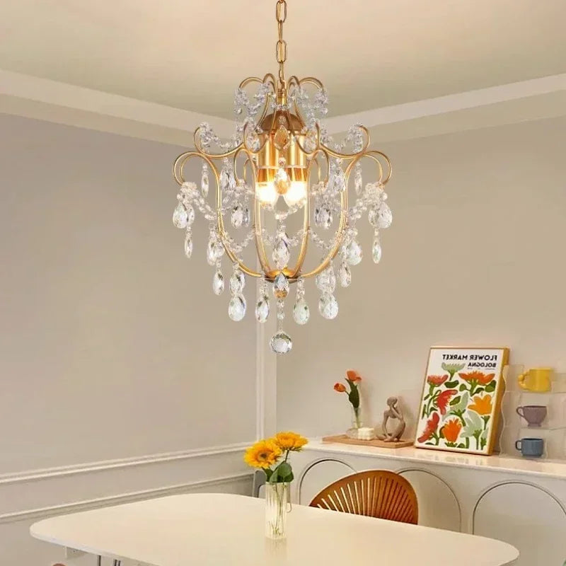 lampadario led retrò in cristallo per decorazione d'interni elegante