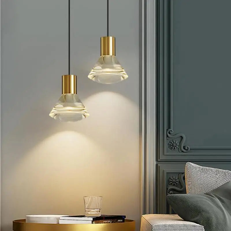 lampadario in rame con illuminazione led moderna per decorazione interna