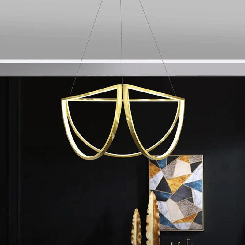 lampadario nordico in acciaio inox per interni moderni