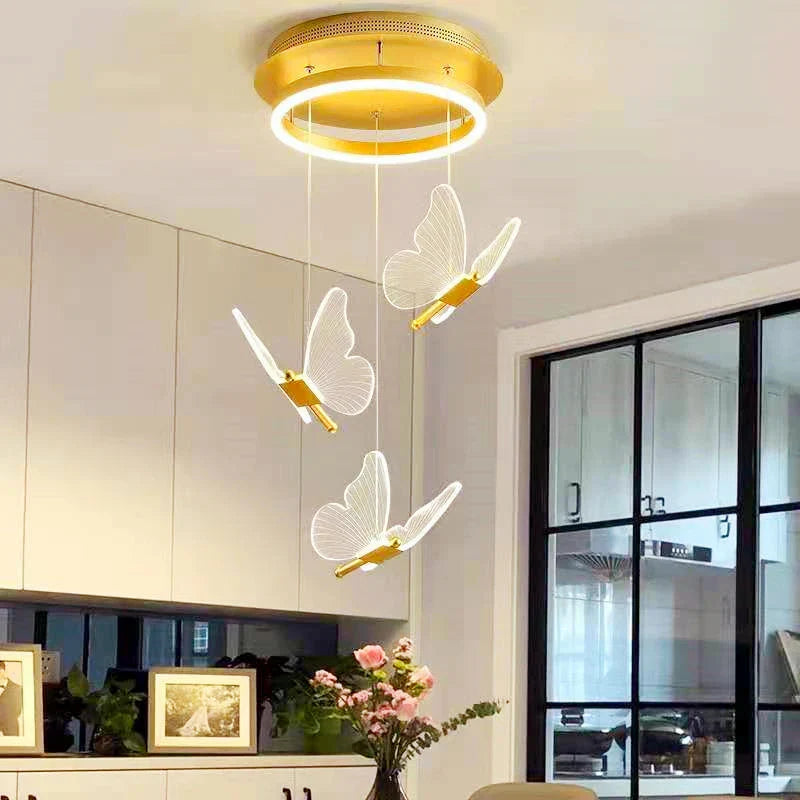 lampadario farfalla led sospensione acrilico casa decorazione