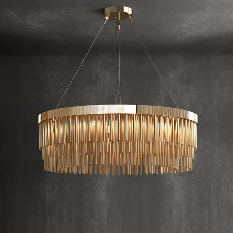 lampadario di lusso post-moderno nordico in acciaio inossidabile