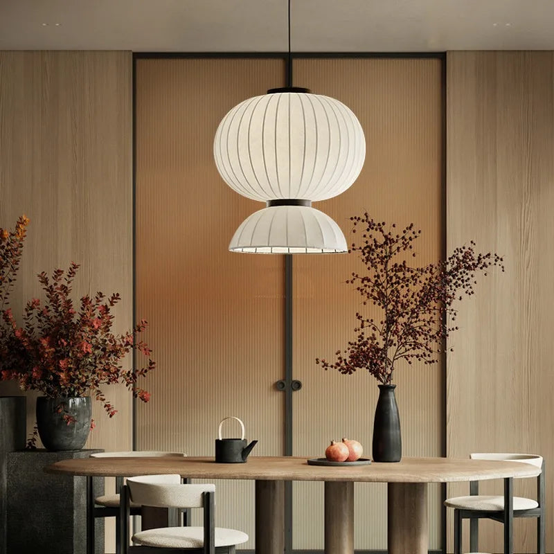 lampadario led in seta minimalista stile nordico wabi sabi