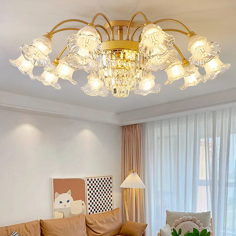 lampadario retrò in cristallo per decorazione interna elegante