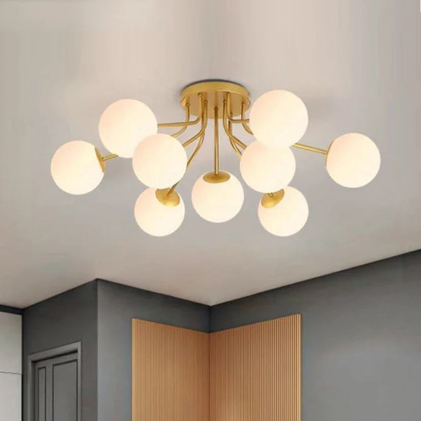 lampadario a sospensione 	 led sfera di vetro per sonno diretto