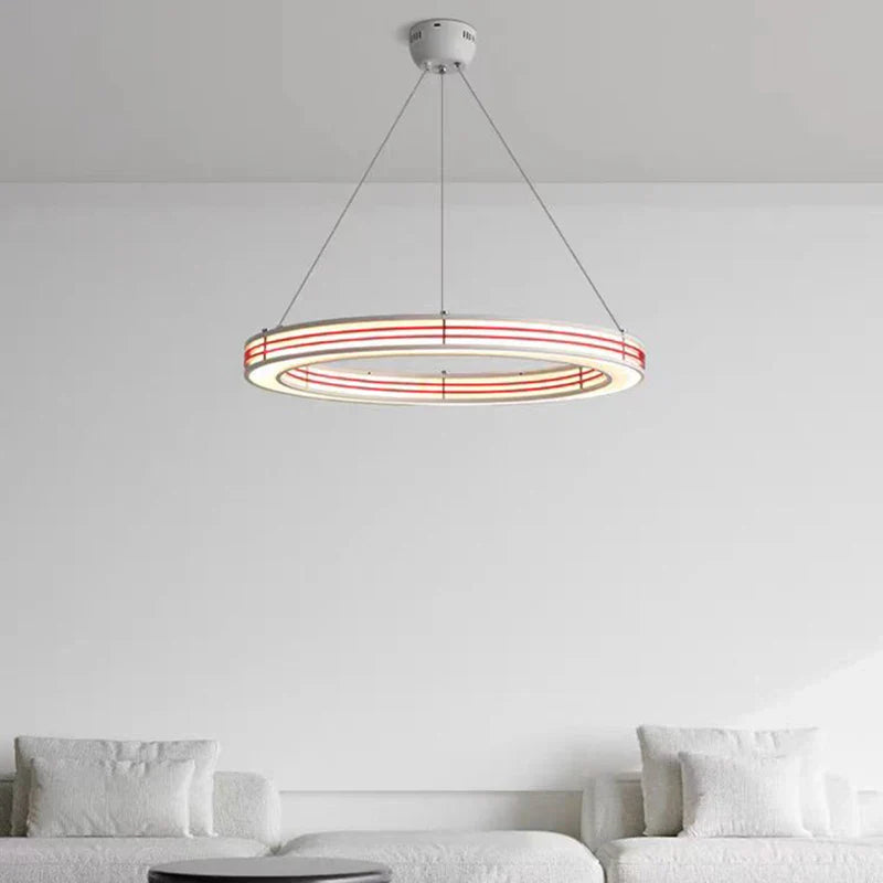 lampadario art déco 	 stile con anello lampade sospese cavo regolabile