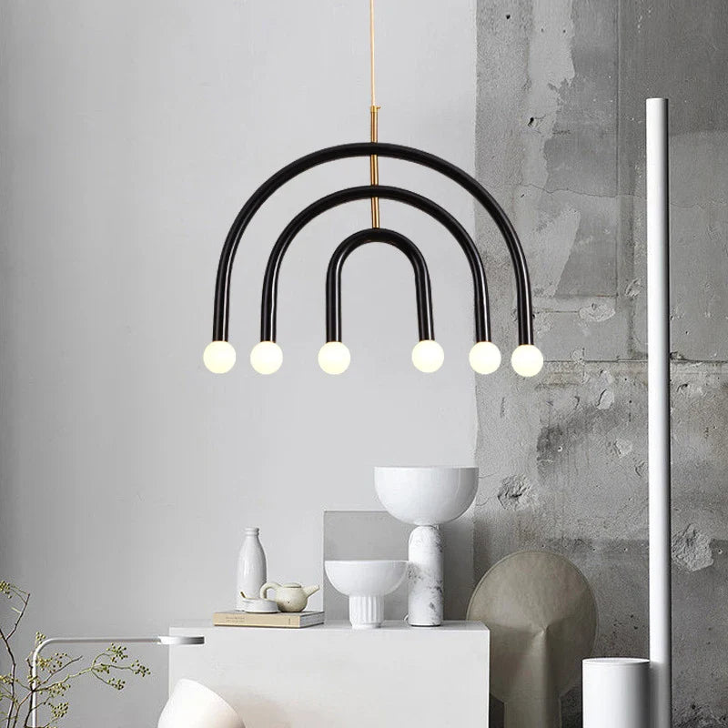 Lampadario metallico design arcobaleno