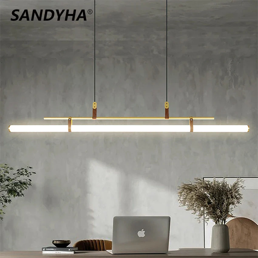 lampadario minimalista striscia led stile tubo lampadario lampada