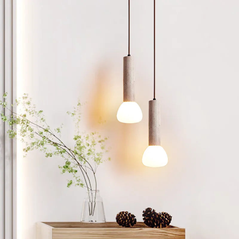 lampadario wabi-sabi in pietra di grotta retrò sospeso