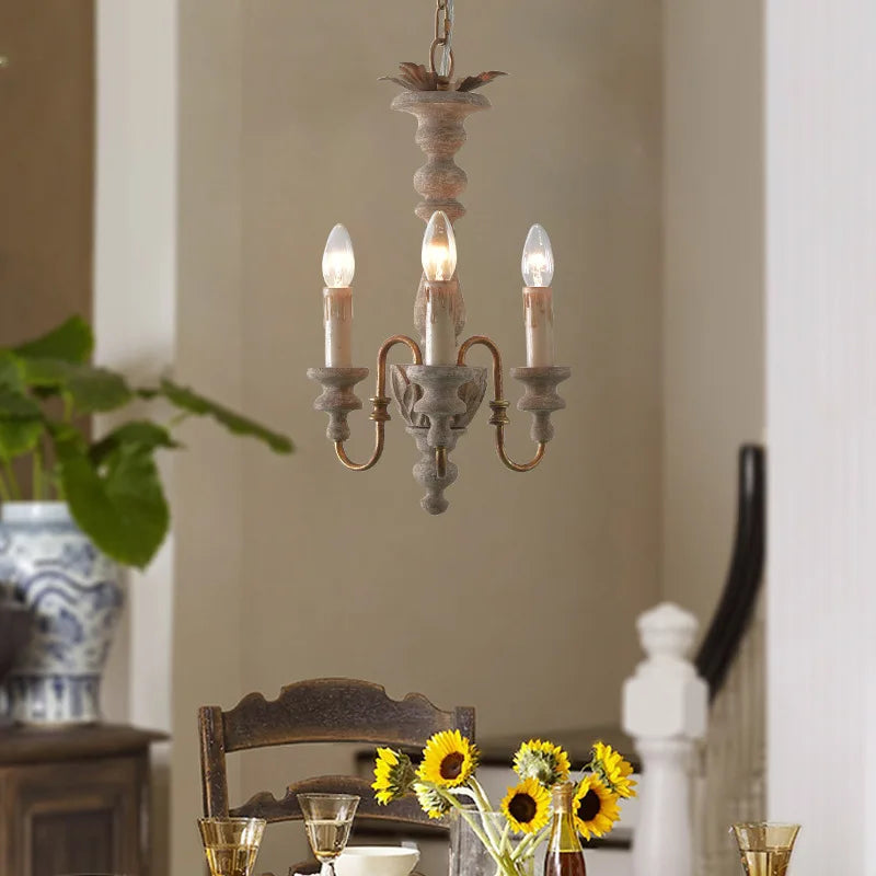 Lampada a sospensione rustica quercia vintage