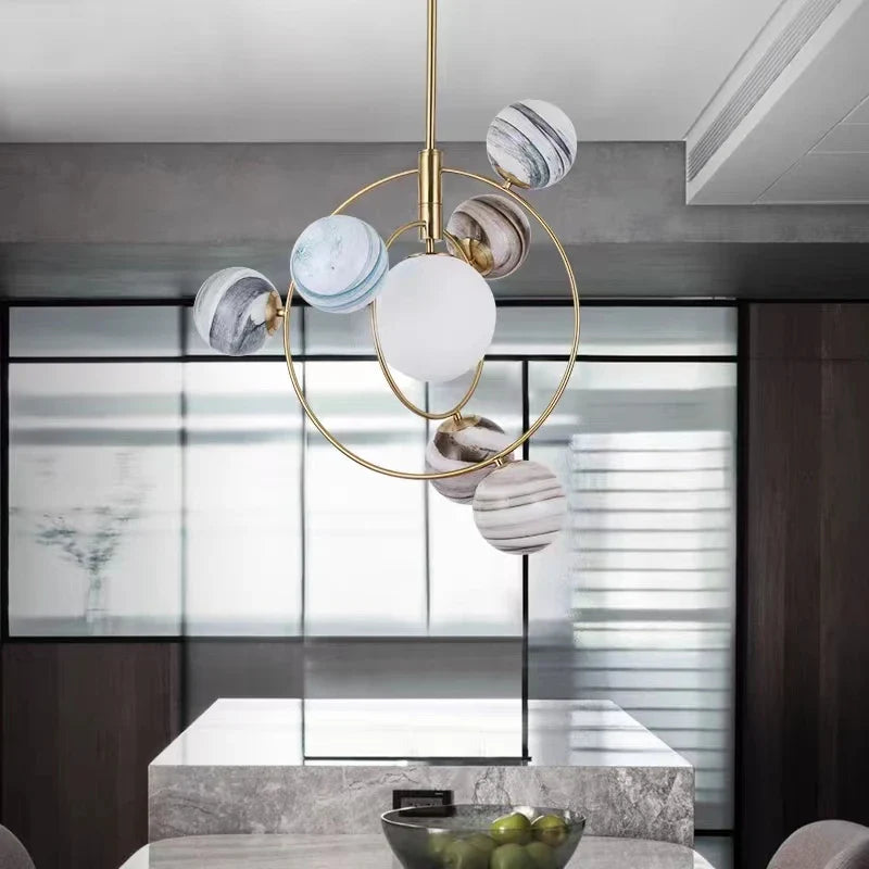lampadario a led design artistico per decorazione moderna d'interni