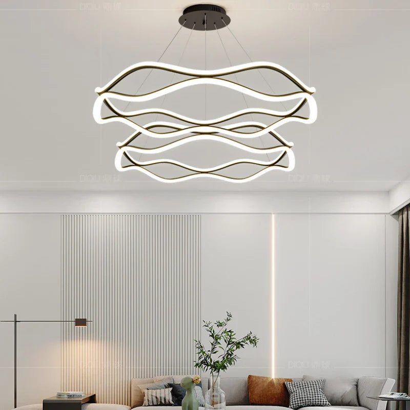 Lampadario Nordico LED Luce Per Camera Salotto Sala da Pranzo Di Lusso Anello Sospensione Decorazione Per Casa