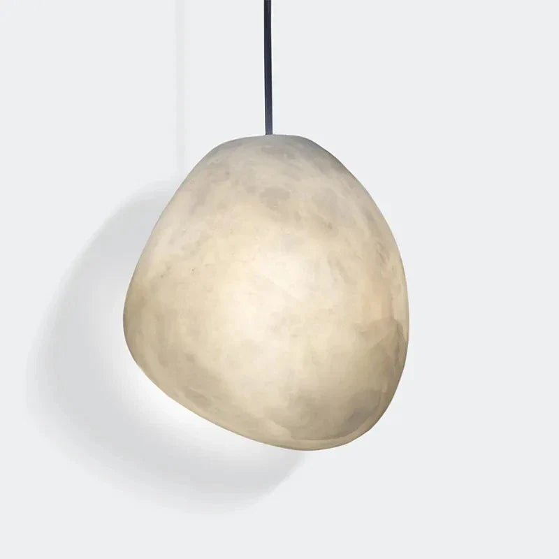 Decorazione moderna lampadario LED in gesso a fiocco di neve con lampadario circolare in marmo naturale per soggiorno e camera da letto