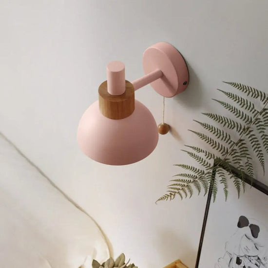 Applique Led Bois Vivale Scandinave Colorée Rose / Chaude Murale Chambre