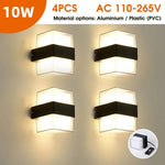 Applique Led Étanche Robuste Multifonction Design Carré Type A 4Pc / Aluminium Acrylique Blanc