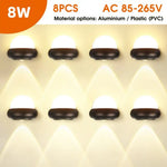 Applique Led Étanche Robuste Multifonction Design Type C 8 Pièces / Aluminium Acrylique Blanc