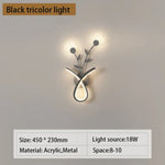 Applique Led Moderne Et Élégante. Noir / Blanc Chaud (2700-3500K) Murale Chambre