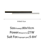 Applique Murale À Design Minimaliste Contemporain Noir Blanc 80Cm / Lumière Blanche Applique Chambre