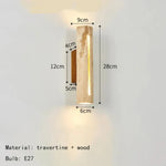Applique Murale Art Déco: Élégance Naturelle Et Chaleureuse. Diamètre 6 Cm / Lumière Blanche Chambre