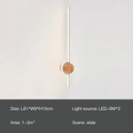 Applique Murale Bois Design Élégant Lumineux. Gauche-62Cm / Lumière À 3 Couleurs Chambre