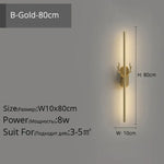 Applique Murale Créative Cerf Design Bois Moderne Or B 80Cm / Blanc Chaud Chambre