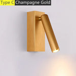 Applique Murale De Lecture Led Élégante Design. C D’or / Blanc Naturel (3 500-5 500 K). Chambre