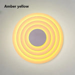 Applique Murale Design Cercle Lumineux Élégant. Jaune Ambré / D30Cm (4 Couches) Chambre