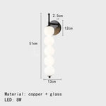 Applique Murale Design Élégante Suspendue Contemporaine 5 Boules-Noires Chambre