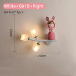 Applique Murale Design Enfantin Lapin Lumineux Fille Blanche B À Droite / 3 Température De