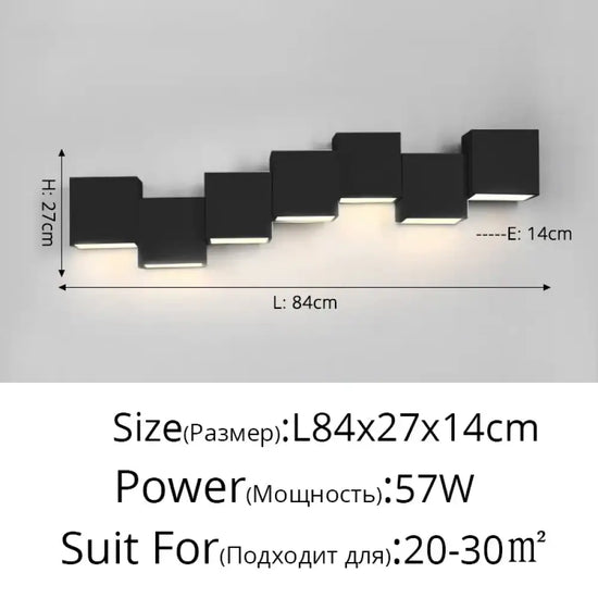 Applique Murale Design Minimaliste Élégant Lumineux Moderne C Noir 7 Têtes / Luminosité