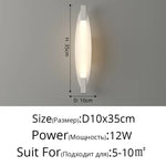 Applique Murale Design Minimaliste Industriel Lumineux. C Blanc D10X35Cm 12W / 3 Couleurs Sans