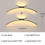 Applique Murale Élégante Suspension Lumineuse Moderne Noir 2 Pièces 80Cm / Lumière Tricolore Chambre