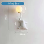 Applique Murale En Résine Douce Et Ludique Ours Blanc / Lumière Blanche Chambre