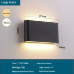 Applique Murale Étanche Lumineuse Design Moderne Blanc Froid / Noir-12W Chambre