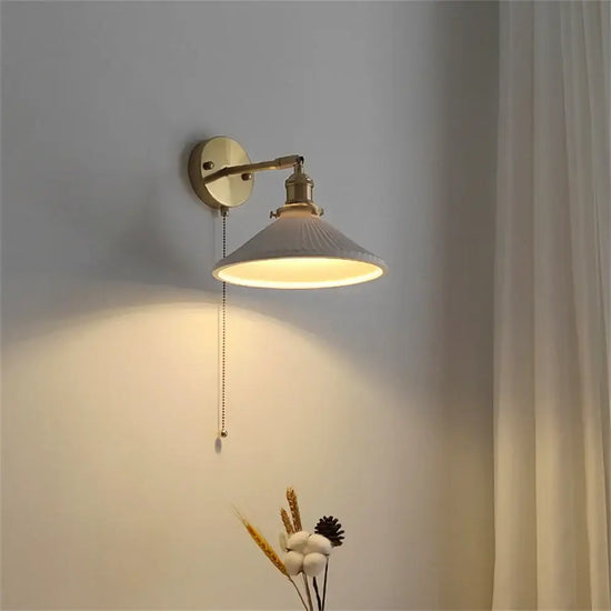 Applique Murale Japonaise En Laiton Doré Vintage Chambre