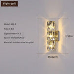 Applique Murale Led Cristal Élégant Design Luxueux. 3 Or Clair / Couleurs Modifiables Chambre