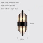 Applique Murale Led Cristalline Scandinave Luxueuse Noir 60X20Cm / 3 Lumières De Couleur Chambre