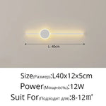 Applique Murale Led Design Contemporain Chic. Blanc A 40Cm / Chaud Pas De Télécommande Chambre
