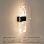 Applique Murale Led Design Contemporain Élégant 3 Couleurs-Plume-Noir Chambre