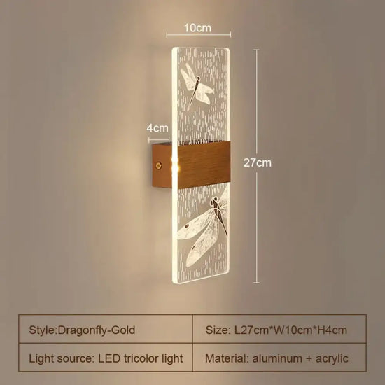 Applique Murale Led Design Contemporain Élégant 3Color-Libelluleor Chambre