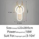 Applique Murale Led Design Contemporain Élégant C Blanc L22X28Cm 18W / Chaud (2700-3500K)