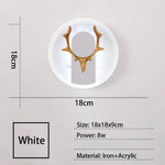 Applique Murale Led Design Contemporain Élégant. Rond Blanc / Chaud Chambre