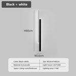 Applique Murale Led Design Contemporain Lumineux. Noir Blanc 60Cm / Chaud Chambre