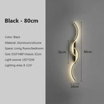 Applique Murale Led Design Contemporain Lumineux. Noir80Cm / Blanc Tricolore Chambre