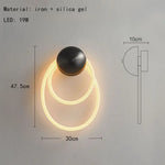 Applique Murale Led Design Élégant Lumière. 2 Anneaux-Fer / Blanc Chaud (2700-3500K) Chambre