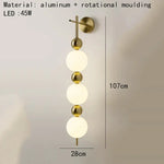 Applique Murale Led Design Élégant Métallique. A-3 Lumières Chambre